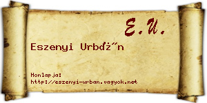 Eszenyi Urbán névjegykártya